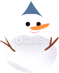 小雪人手绘