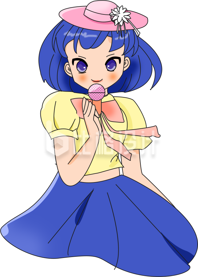 漂漂亮亮的小女孩手绘插画