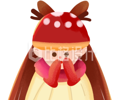 人物手绘插画卡通小女孩