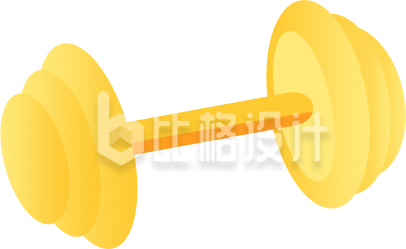 哑铃手绘插画