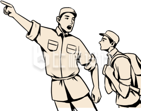 军人手绘插画