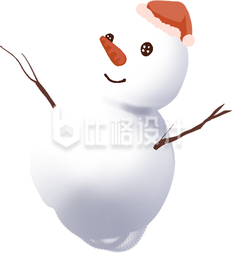 雪人手绘插画