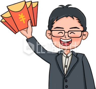红包小男孩手绘插画