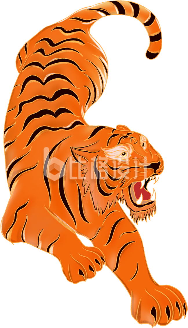 老虎手绘插画