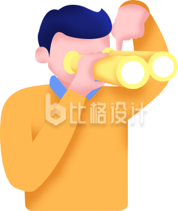 发现目标小男孩手绘
