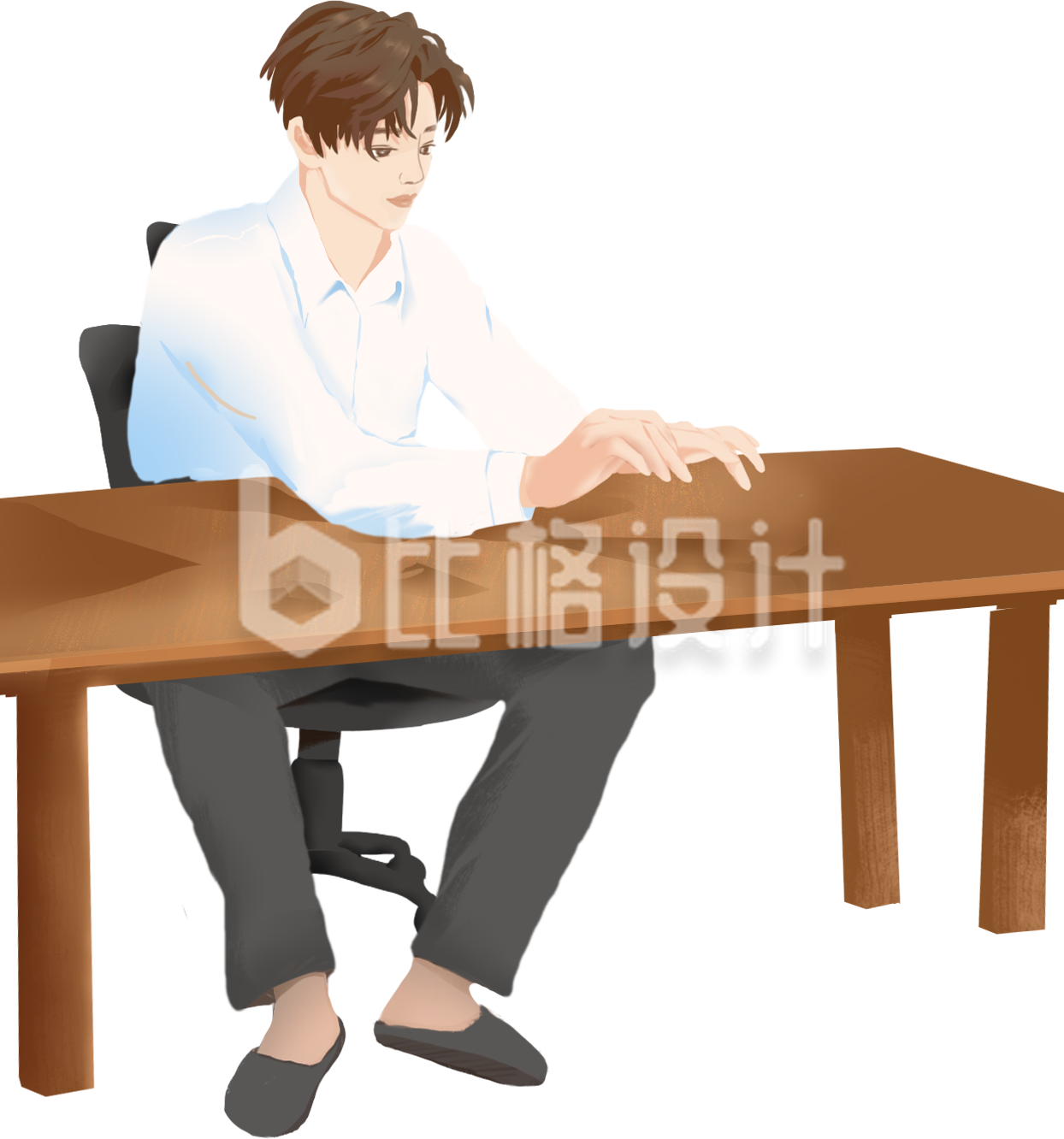 程序员上班工作手绘