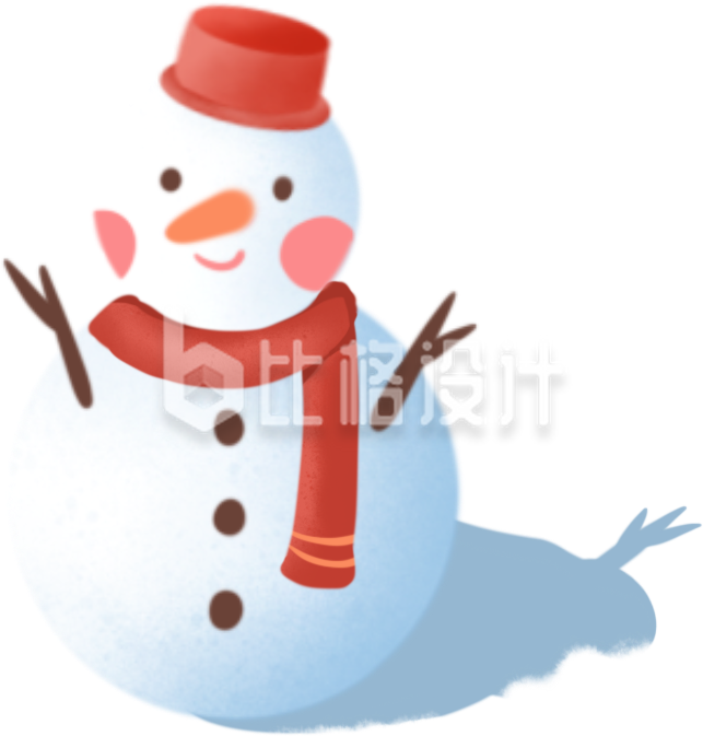 雪人手绘插画