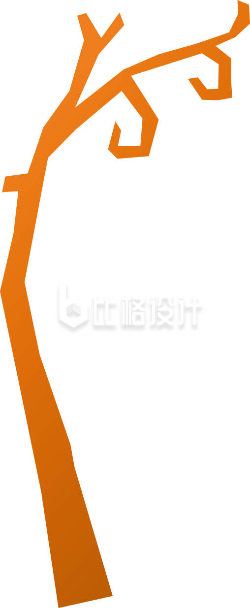 手绘渐变万圣节弯曲树木树枝 手绘渐变万圣节弯曲树木树枝