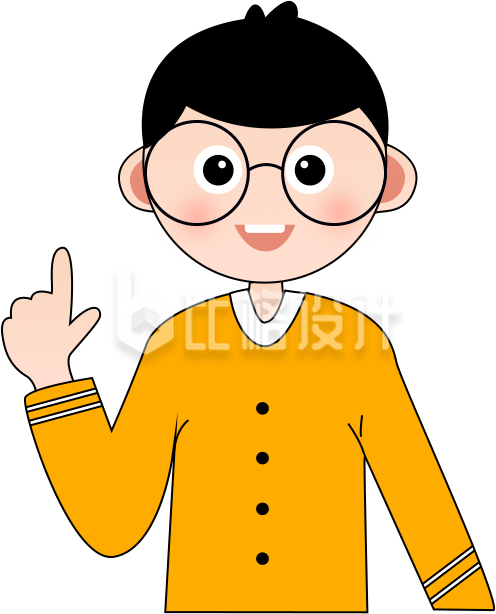 可爱的戴眼镜男孩手绘