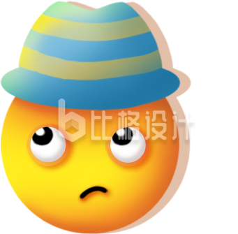 戴着条纹帽的趣味表情形象超可爱