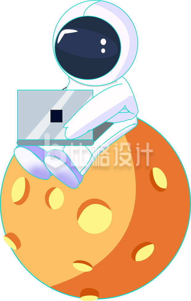 宇航员手绘月球