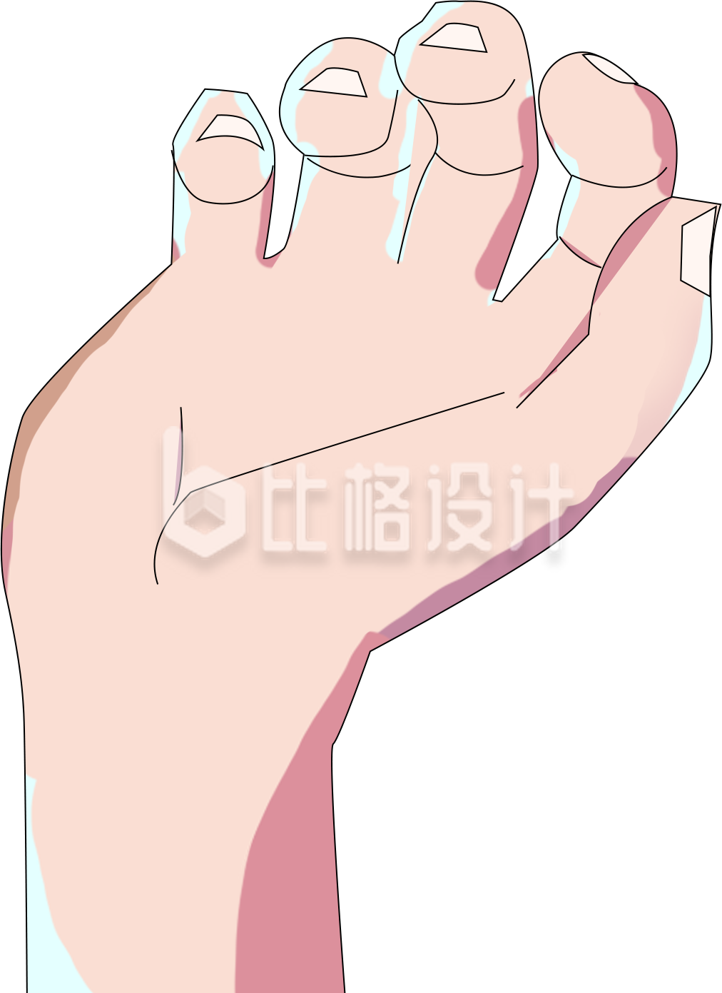 简约手绘风手掌图 适用多类型宣传物料