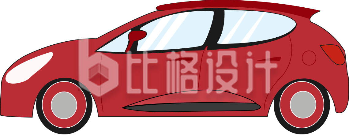 红色汽车插图 适合汽车行业宣传物料 红色汽车插图 适合汽车行业宣传物料