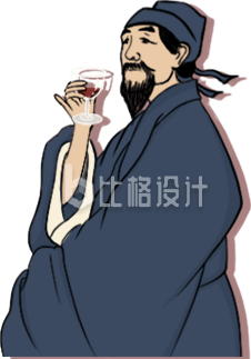 古装人物手持酒杯尽显优雅气质