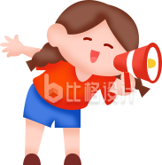 可爱女孩手持喇叭 趣味宣传物料来袭 可爱女孩手持喇叭 趣味宣传物料来袭
