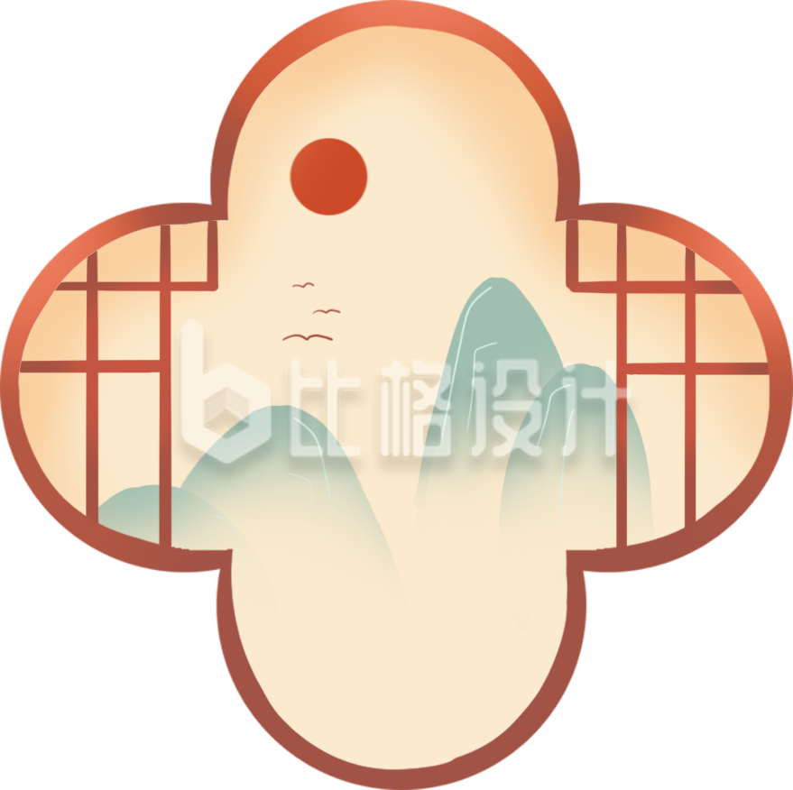 中式古风窗景图，传统意境尽显中国风