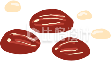 美味零食红枣的简约插画展示图