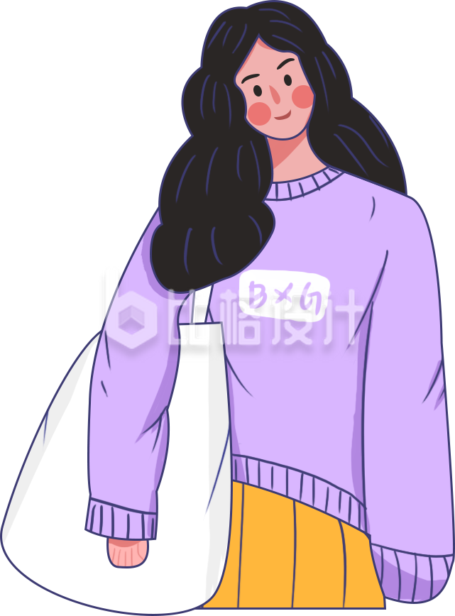 穿着字母毛衣的女生形象宣传服饰箱包