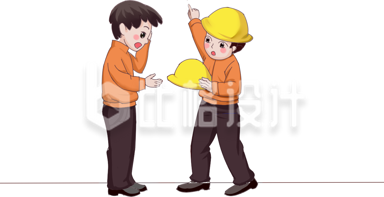 戴安全帽的工人形象宣传物料