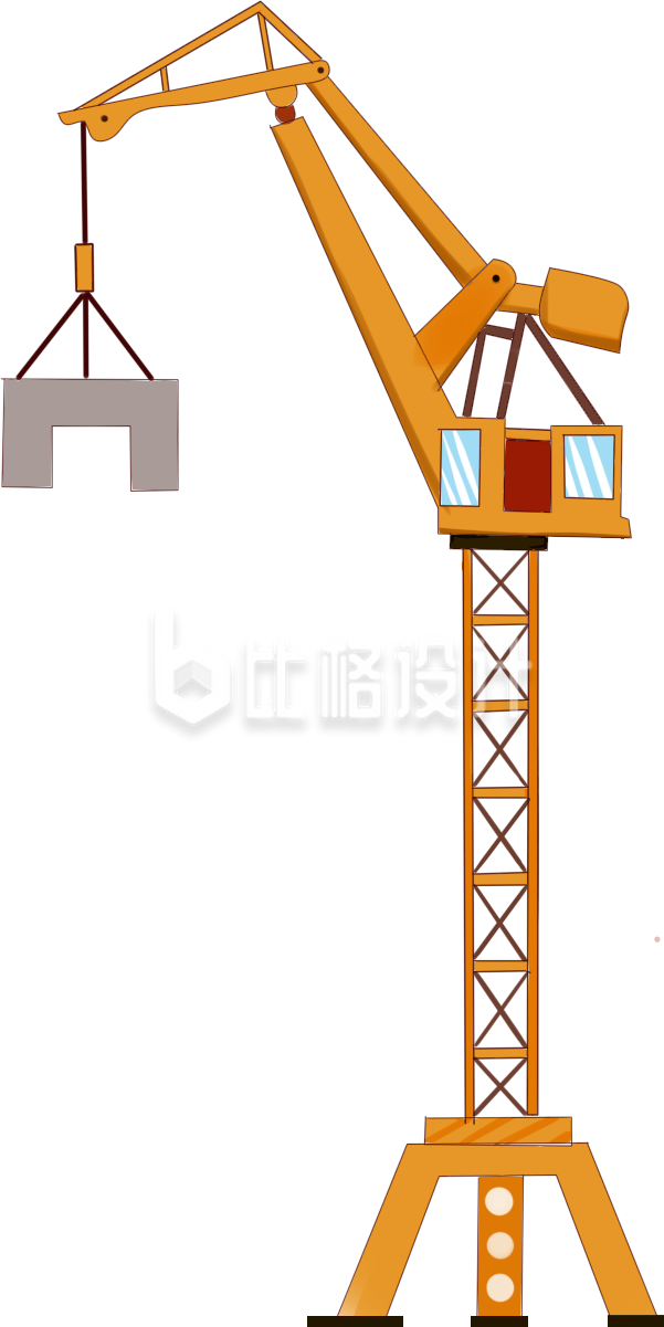 黄色塔吊模型展示 工程建设必备机械
