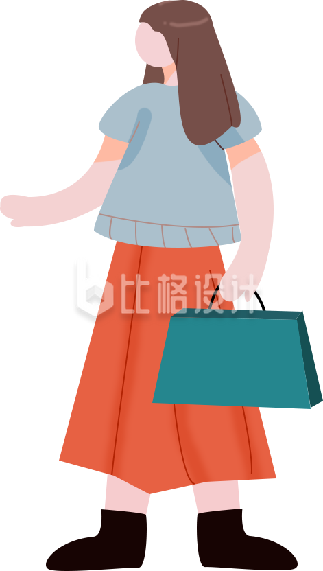 手提购物袋的女性形象 服饰箱包宣传图