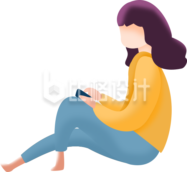 悠闲女子玩手机 时尚数码产品宣传图