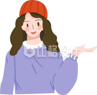 戴帽女孩形象的可爱服饰箱包宣传物料图