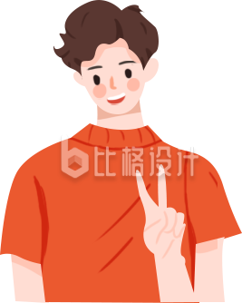 穿红衣比耶的人物形象 可爱风格宣传图