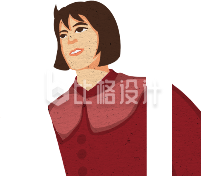 穿红衣的人物形象宣传物料图