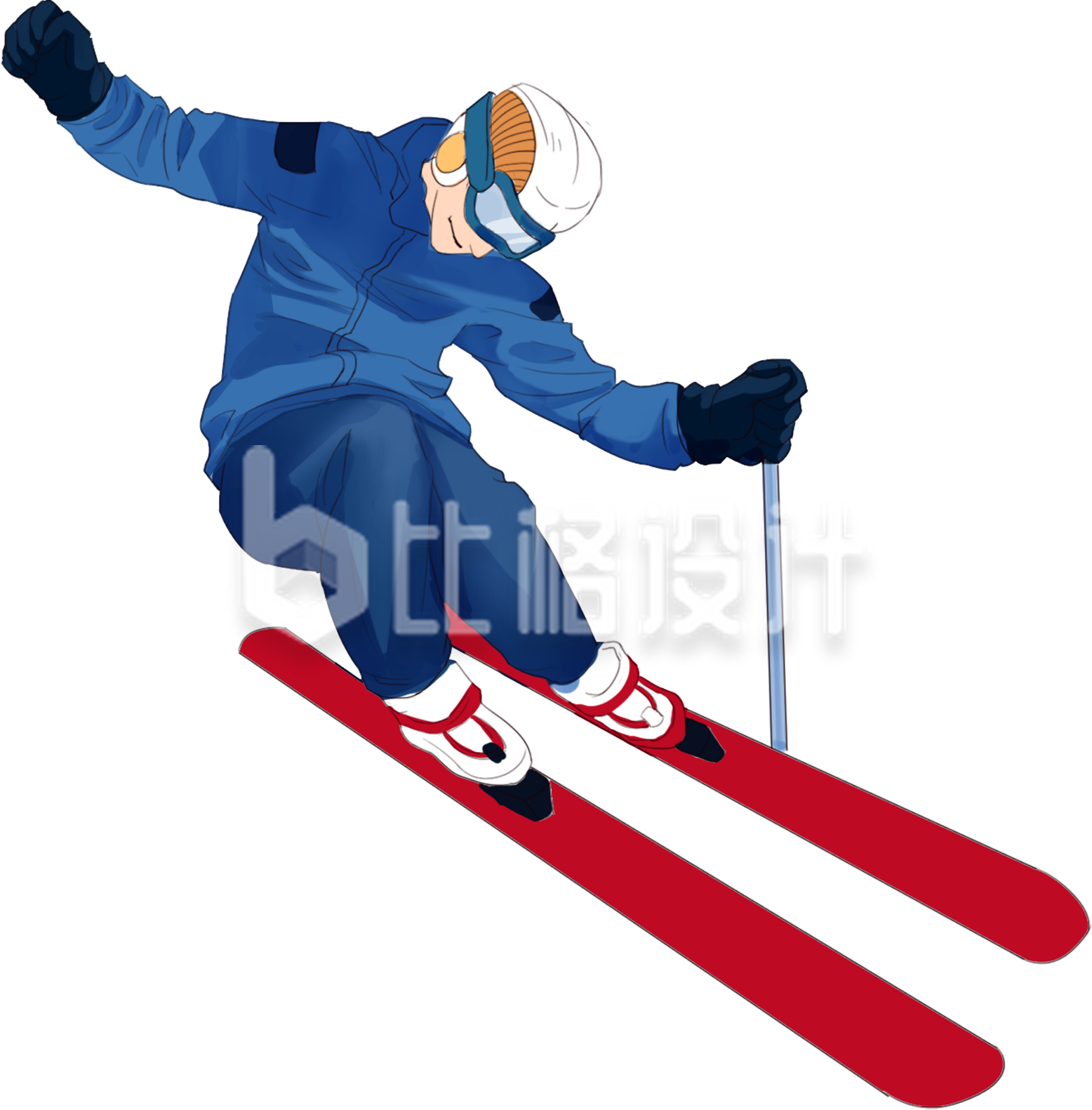 滑雪运动人物的精彩瞬间宣传图
