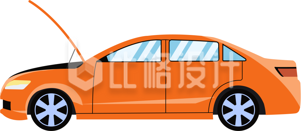 橙色汽车形象图 汽车行业宣传必备素材