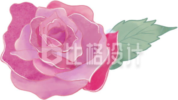 唯美粉色玫瑰插画 适合情人节宣传物料 唯美粉色玫瑰插画 适合情人节宣传物料