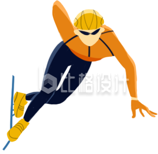 动感速滑运动人物形象，活力满满