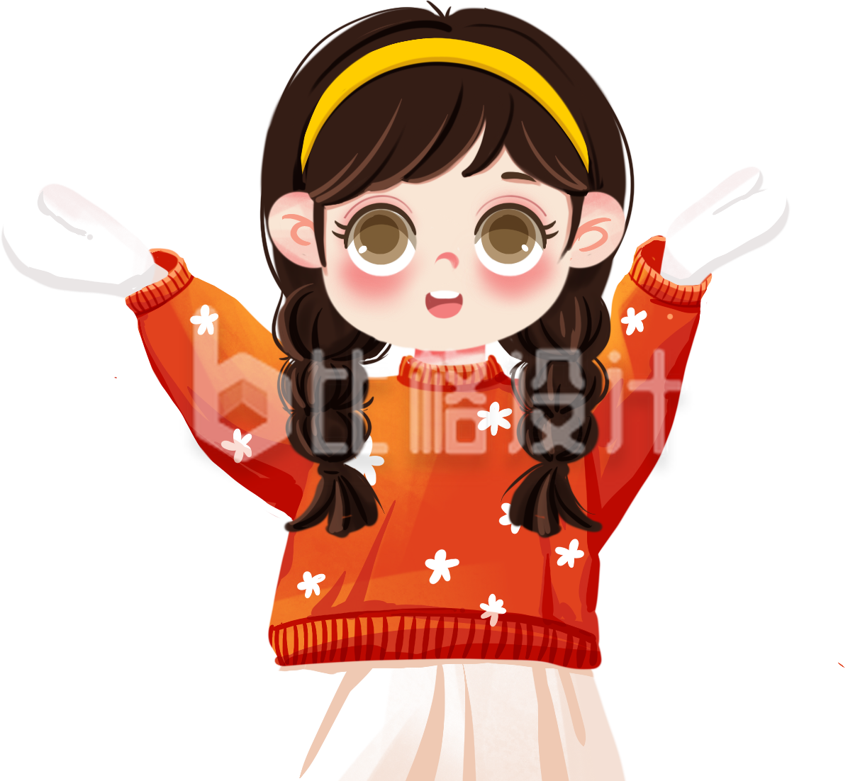可爱冬天小女孩