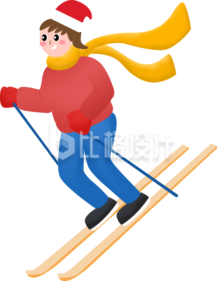 滑冰手绘插画