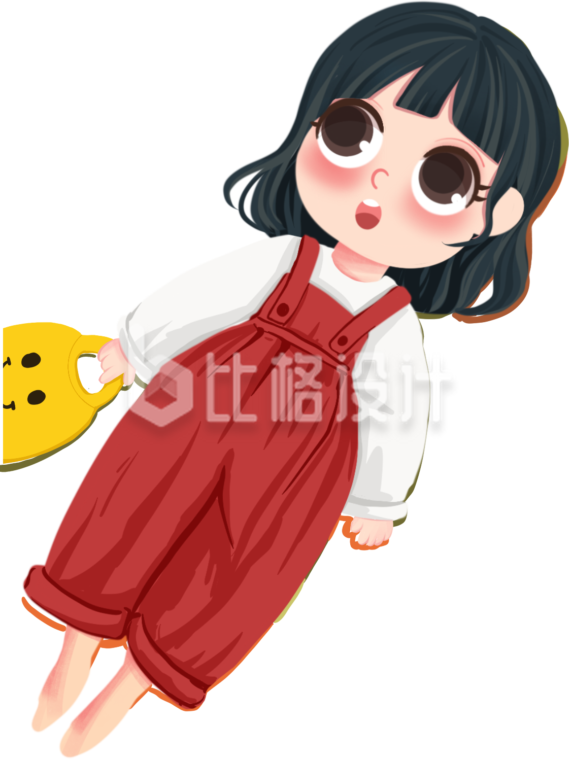 可爱女孩躺着