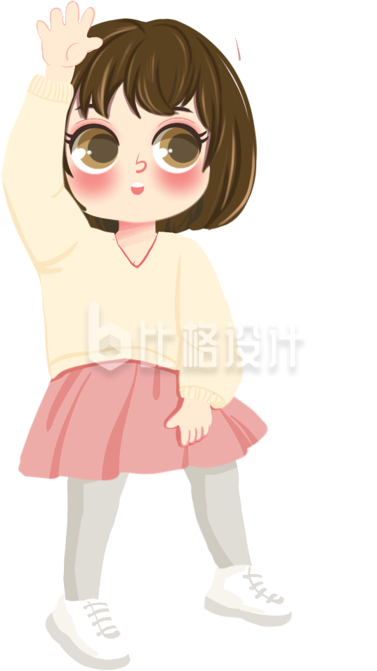 可爱打招呼女孩