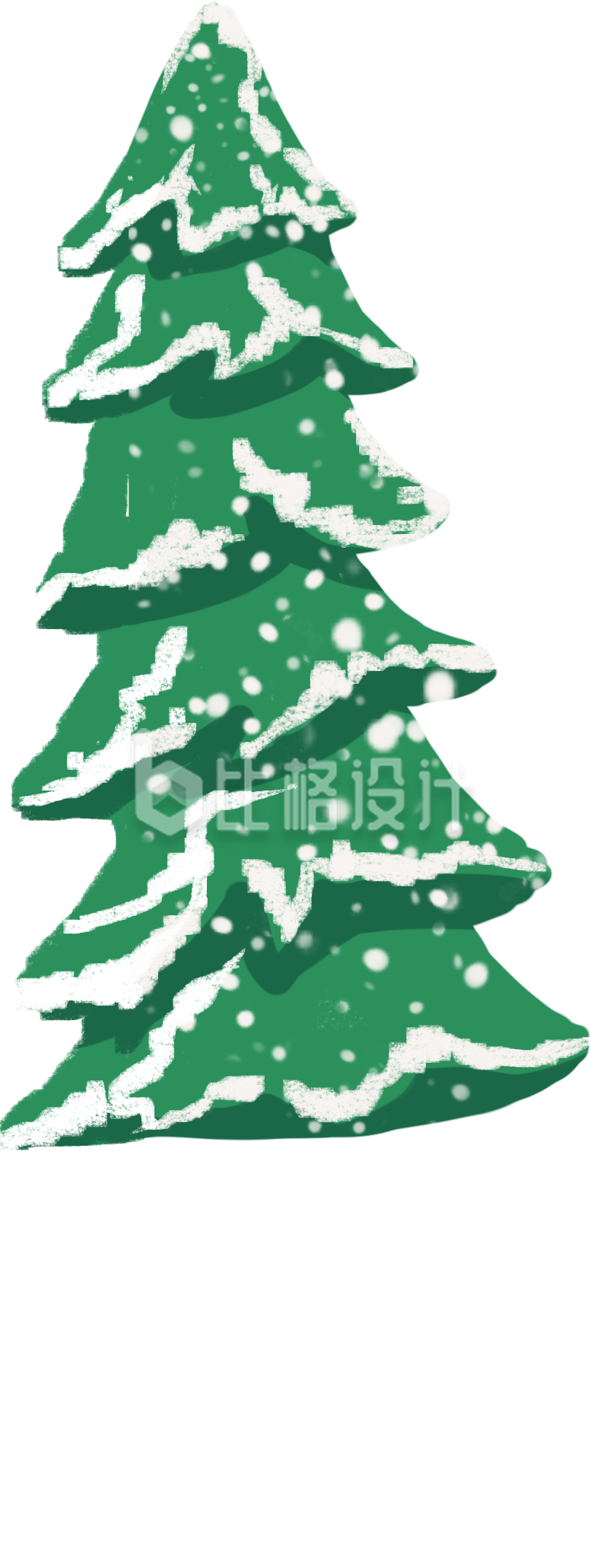 被雪覆盖的圣诞树 充满冬日氛围的装饰图