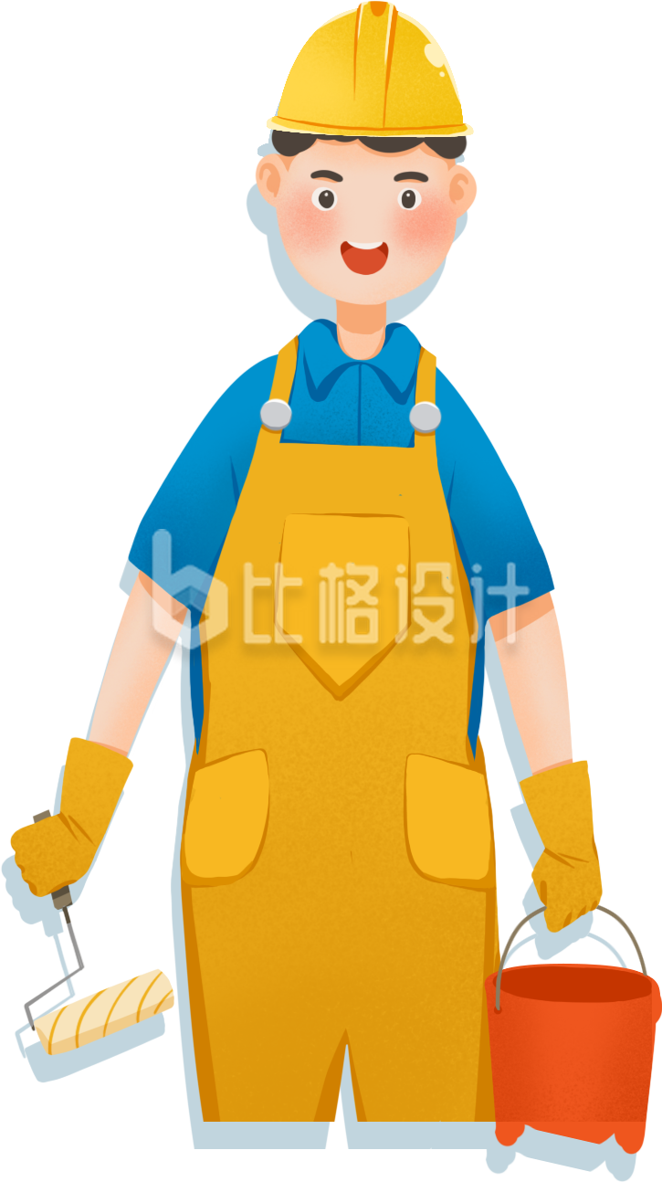装修师傅插画手绘
