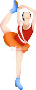 滑冰小女孩插画
