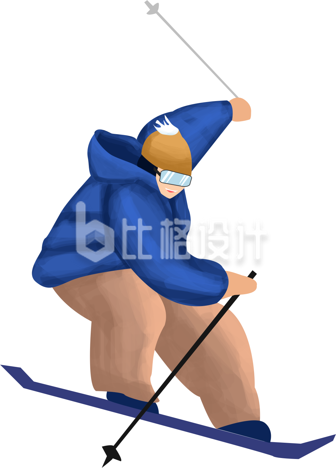 滑冰手绘插画