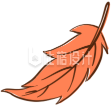一片树叶手绘插画