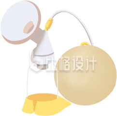 挤奶神器手绘插画