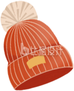 棉帽子手绘插画