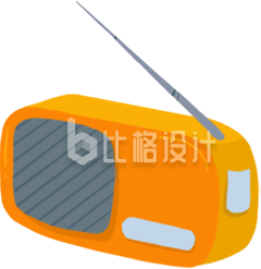 收音机手绘插画