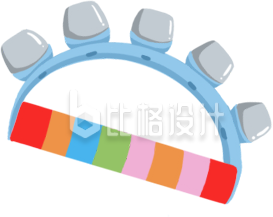 音乐摇铃铛手绘插画