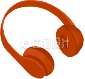 音乐耳机手绘插画