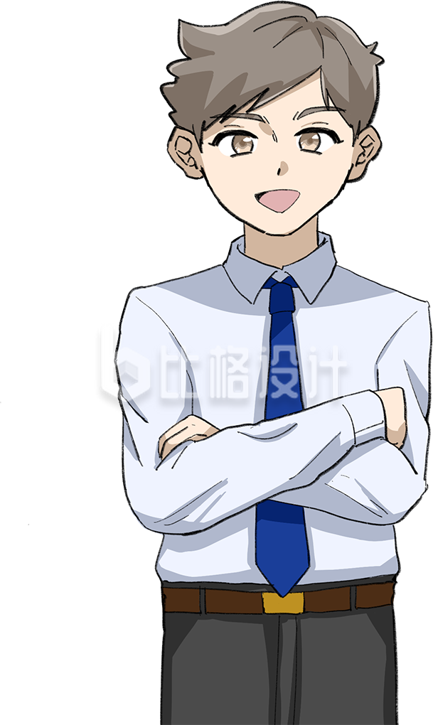 帅气男孩子手绘插画