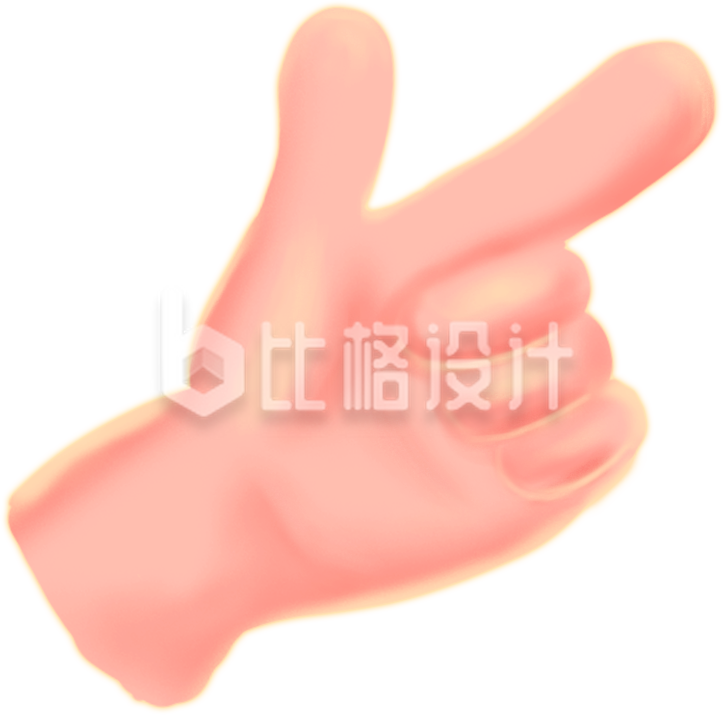 手绘伪3D立体手势插画