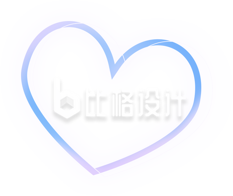 手绘立体蓝色梦幻爱心